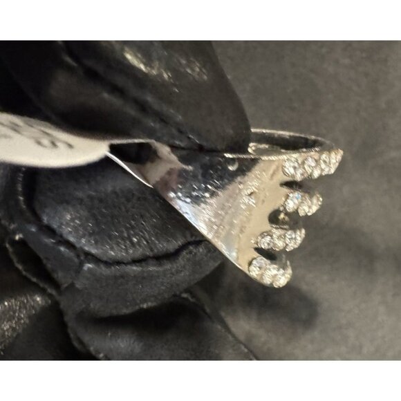 NEW Fashion CZ Moissanite Stacked Eternity Silvertone Ring Women 17 US 7 - Picture 6 of 8